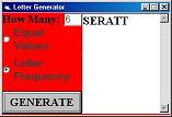 Random Letter Generator screen
