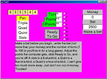 Sixix: 1 Player screen