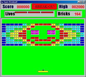 Super Breakout screen