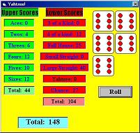 Yahtzee screen